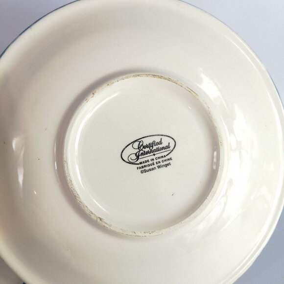 VTG Susan Winget CIC Folk Art Christmas Tea plates Set of 2 Hand Painted Santa - Picture 6 of 6